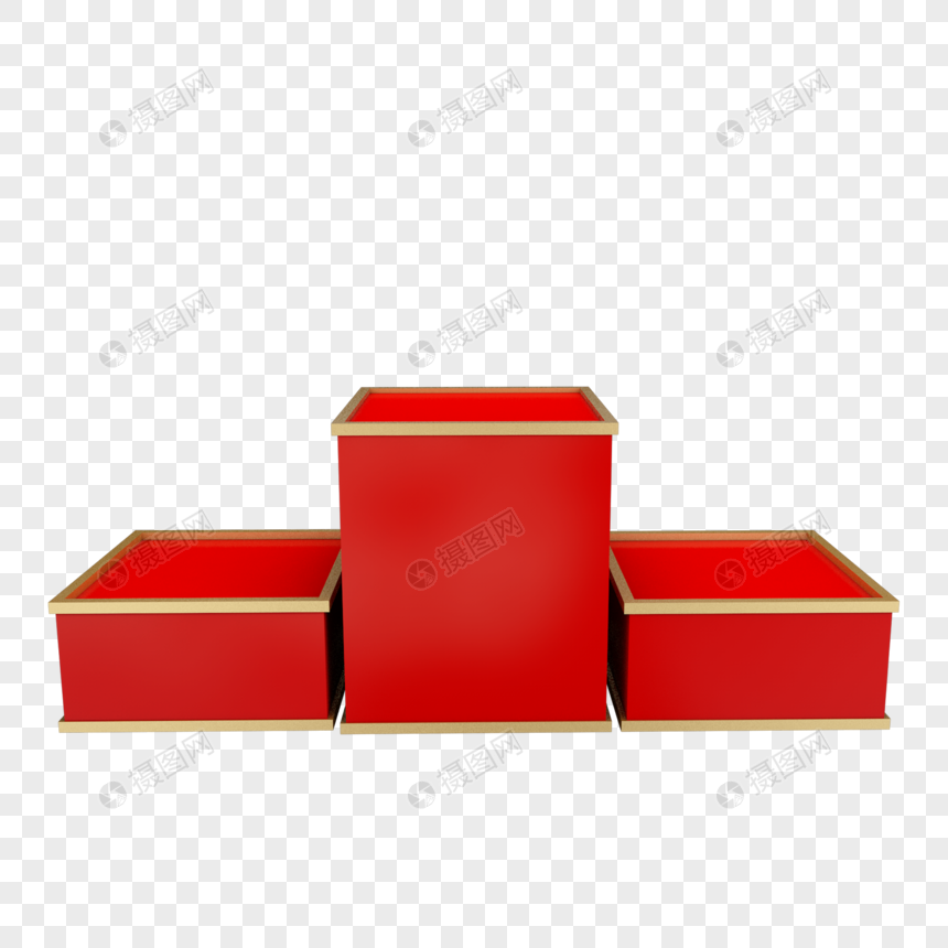 淘宝天猫产品产品展台红色金色方形台子图片
