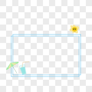夏日花边边框高清图片