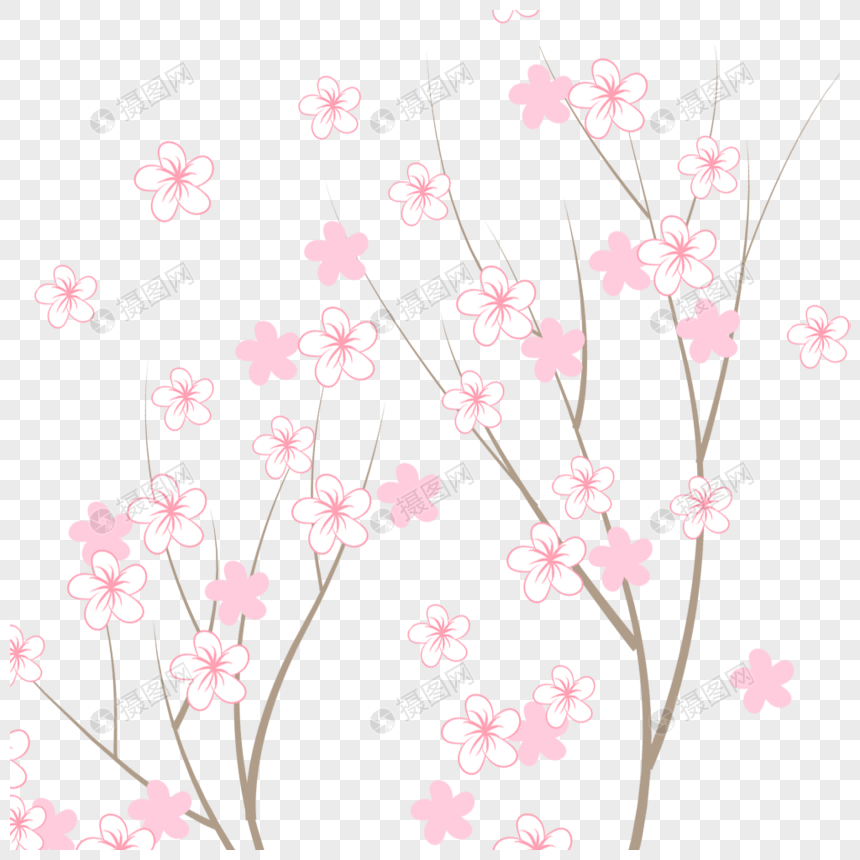 樱花梅花桃花免抠素材图片