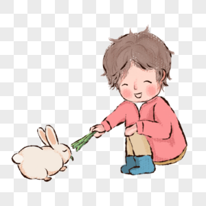 卡通喂孩子图片