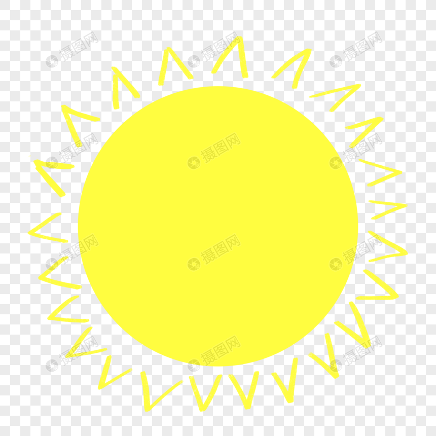 太阳线条手绘图片