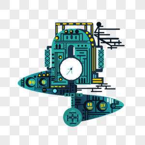 科幻战舰类型玩具挂钟图片