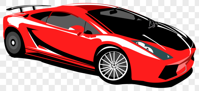 交通工具红色跑车矢量图元素素材图片