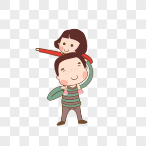 卡通父女邹律元素素材