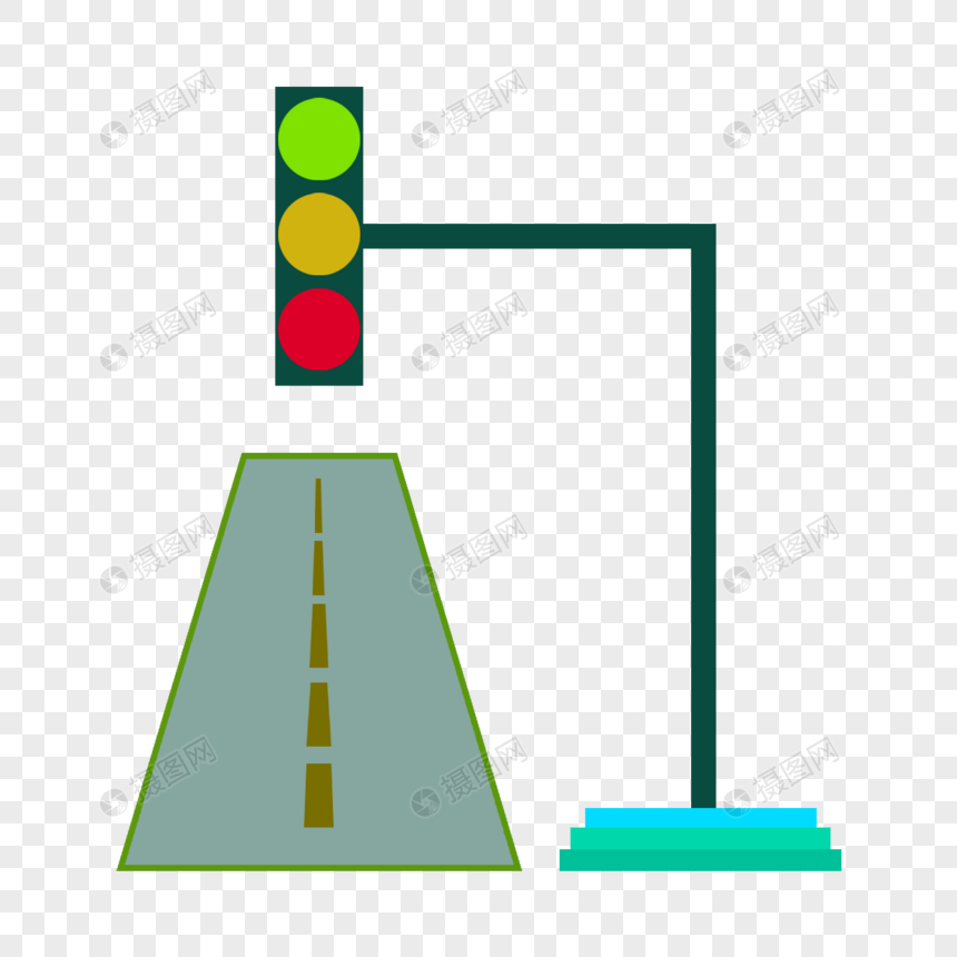 交通信号灯马路插图图片