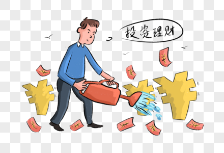 投资理财漫画网贷图片素材