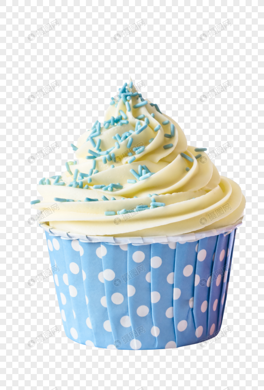 蓝色纸杯蛋糕图片
