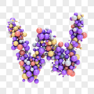 彩色气球构成字母W图片