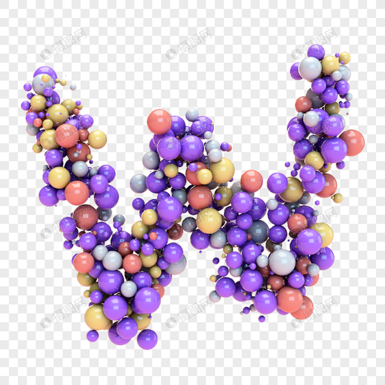 彩色气球构成字母W图片