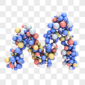 彩色气球构成字母M图片