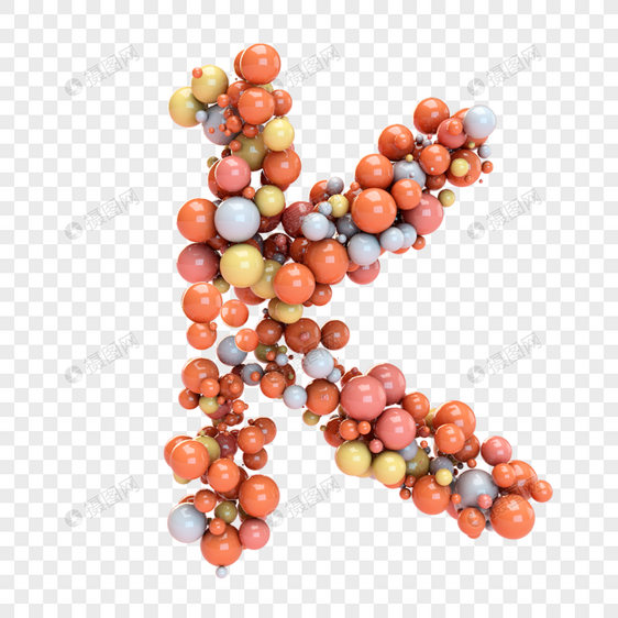 彩色气球构成字母K图片