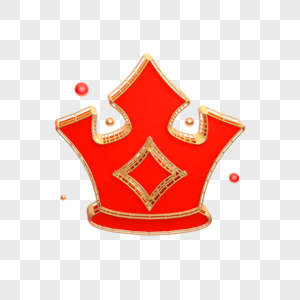 立体红色皇冠装饰图片
