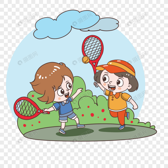 打网球的小朋友图片