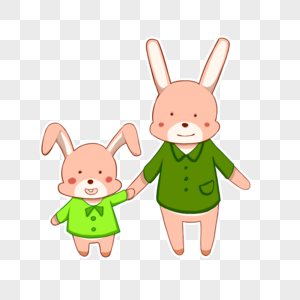 母亲节可爱兔子母子图片