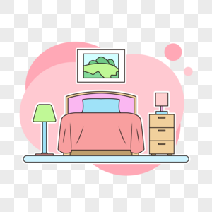扁平卧室装修温馨床高清图片