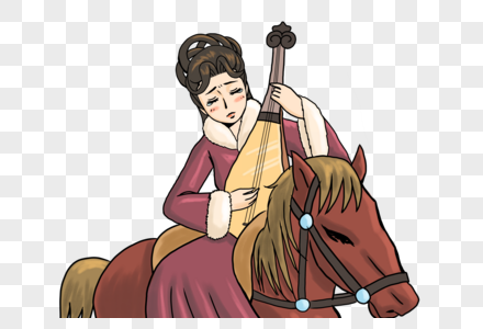 骑着马的女孩图片