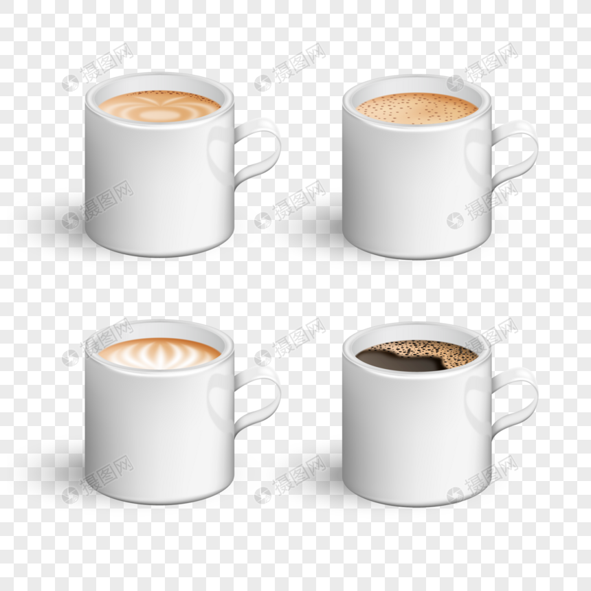 咖啡杯矢量正面图片