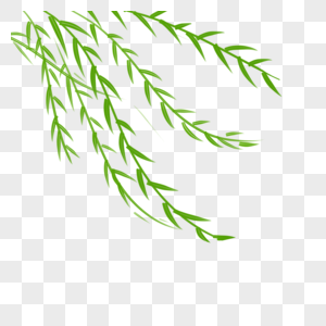 河畔垂柳元素素材