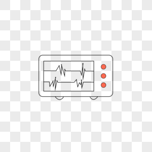 简约风格护士节医疗元素心电图机高清图片