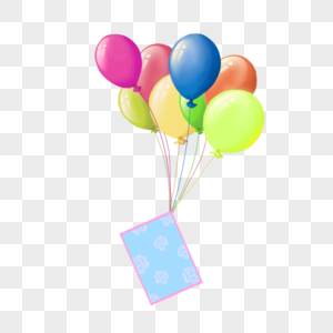 漂浮的彩色气球信件图片