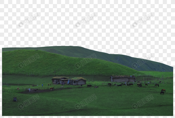 新疆特克斯草原木屋图片