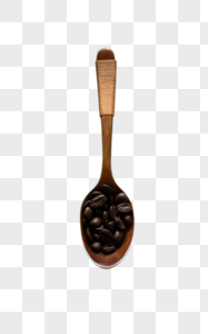 咖啡豆和木勺子图片