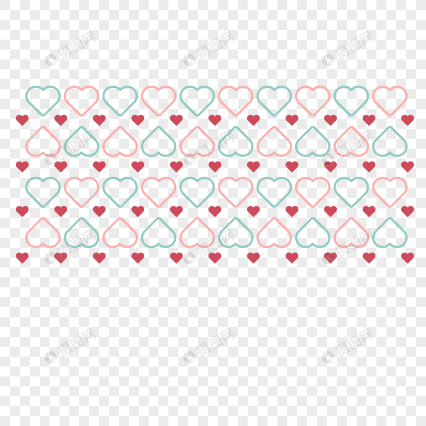 红色爱心边框底纹图片