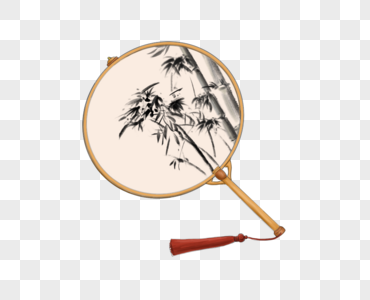 古风圆扇子图片