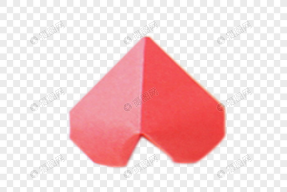 红色心形折纸装饰图片