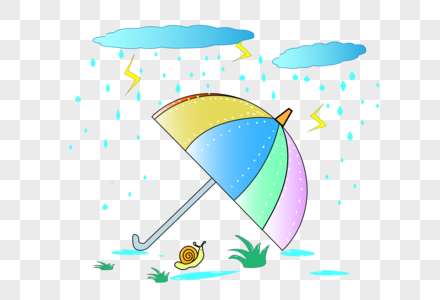 雨伞与蜗牛图片