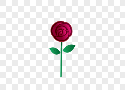 3DAI矢量图高端红色节日元素玫瑰花图片