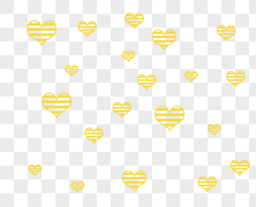 黄色心形条纹心形高清图片