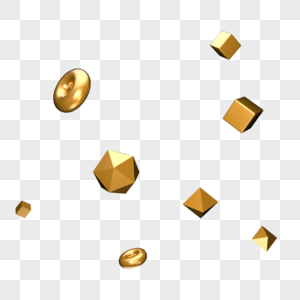 金色漂浮物漂浮点缀四边形高清图片