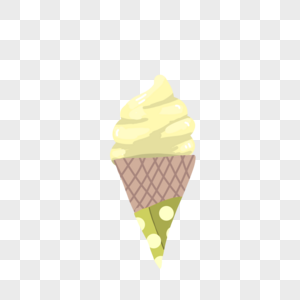 夏天夏日清新清爽绿色甜筒冰淇淋手绘装饰图案图片