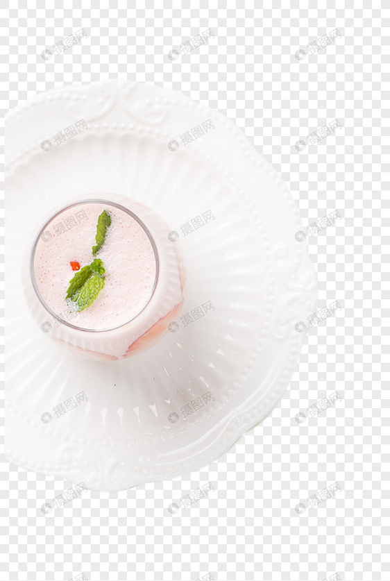 草莓饮品玻璃杯盘子图片