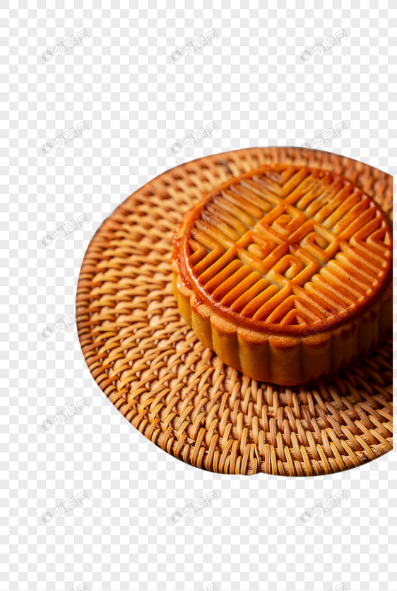 月饼编织垫美食图片