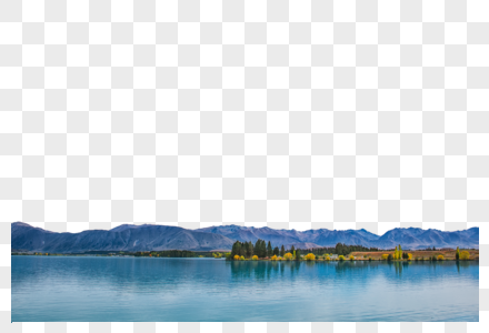 湖水和山峦图片