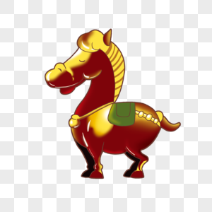 唐三彩马卡通形象图片素材