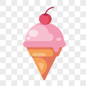 草莓冰淇淋粉色的樱桃高清图片