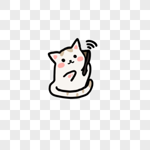 猫咪打电话图片素材