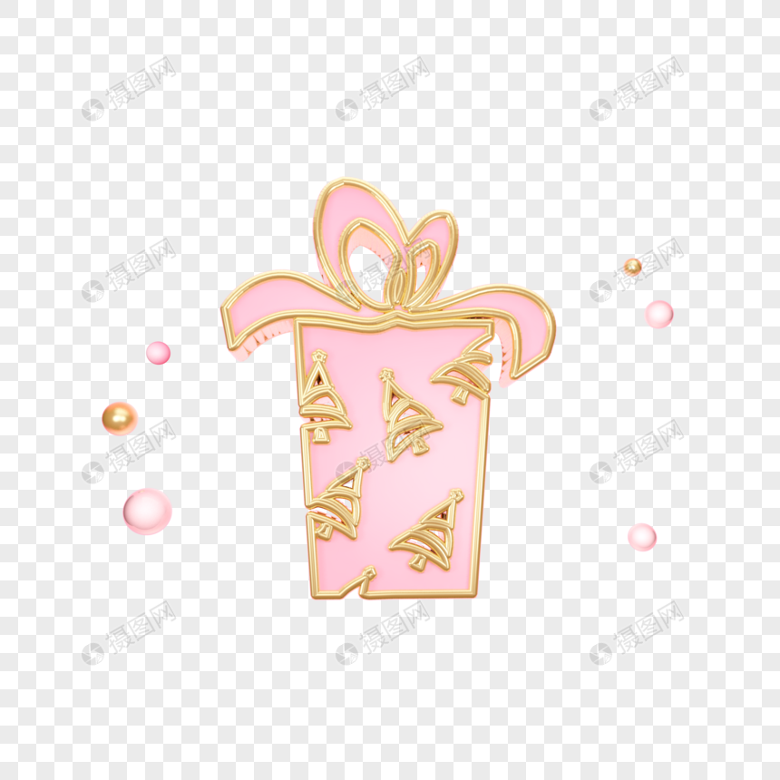 立体粉色礼物图标插图图片
