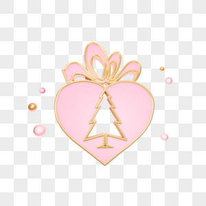 粉色立体爱心礼物图标图片