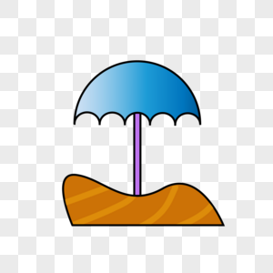 手绘太阳伞雨傘卡通高清图片