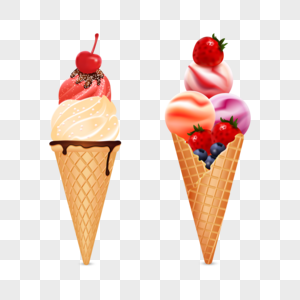 草莓樱桃冰淇淋图片