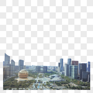 航拍杭州滨江区金融商业区图片