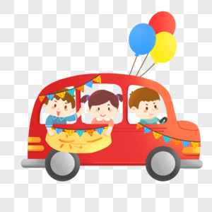 六一儿童节庆祝校车高清图片