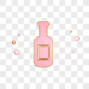 立体粉色酒瓶图标图片