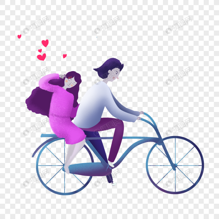 骑车旅行的情侣图片