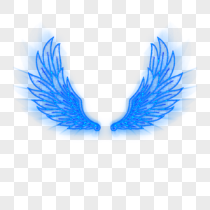 发光的翅膀蓝色几何光束高清图片