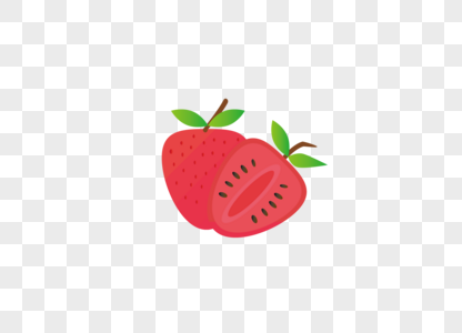 AI矢量图卡通3D水果草莓图片